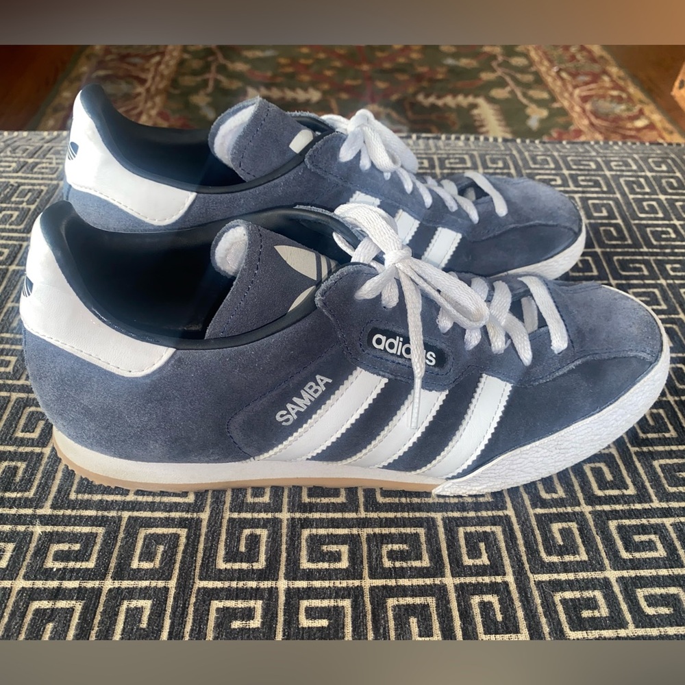 adidas Samba Blue and White Sneakers